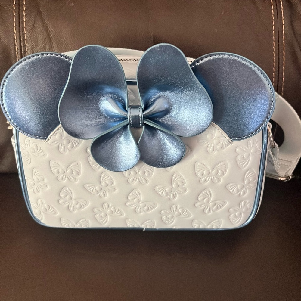Blue and White Bow Handbag